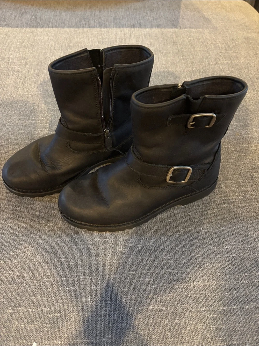 UGG Kids Black Zip & Buckle Mid-Calf Boots